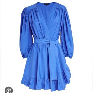 Maje Ruffled Wrap V-neck Minidress EU Size 42